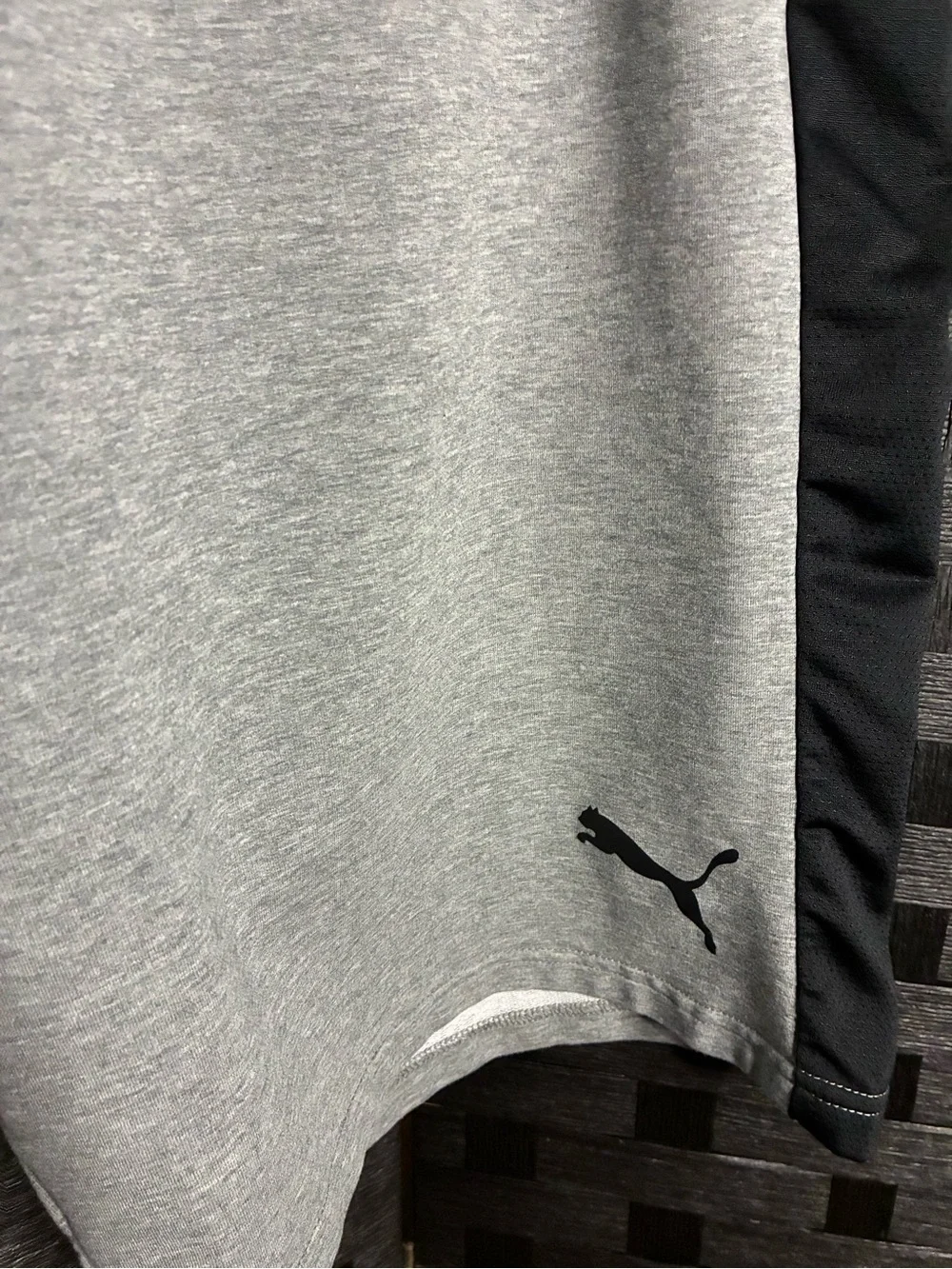 Puma Men’s Gray Athletic Shorts with Black Side Panels